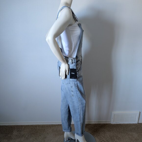 Silver Jeans - Baggy Straight Leg Denim Overalls - Size M/28 - NWT - Picture 4 of 8